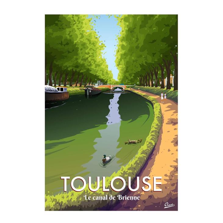 Affiche Toulouse canal de Brienne - Clavé illustration