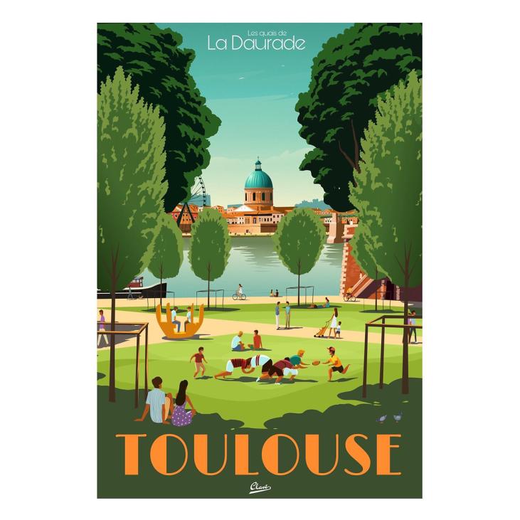Affiche Toulouse la Dorade - Clavé illustration