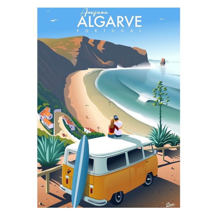 Affiche Algarve - Clavé illustration