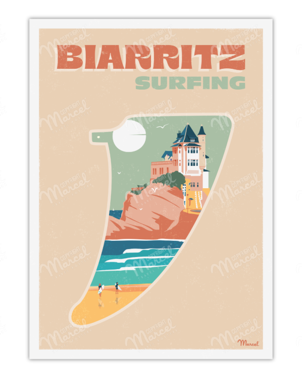 Affiche  BIARRITZ Surfing
