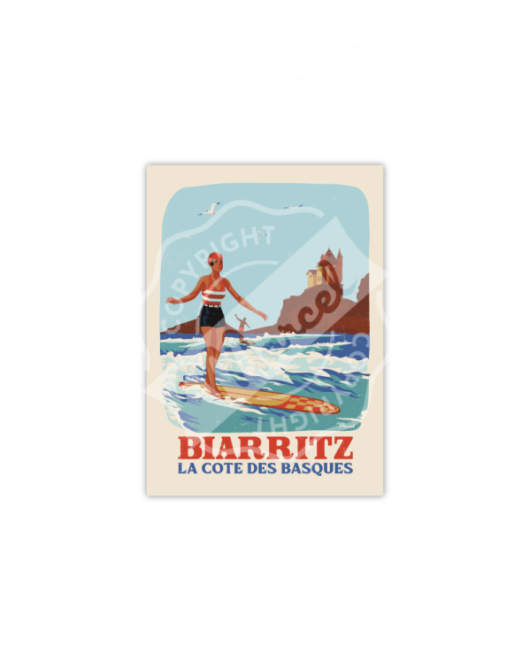 Carte postale MARCEL Biarritz RETRO SURF