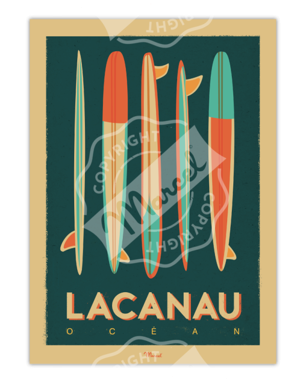 Affiche Lacanau Surfboard