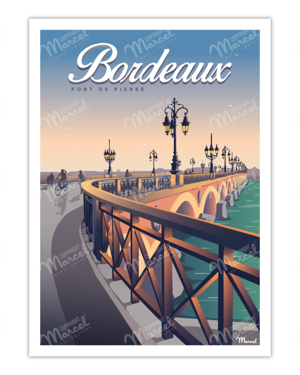 Affiche BORDEAUX Pont de Pierre