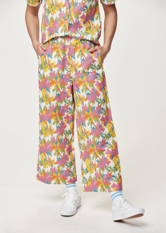 pantalon large à fleurs