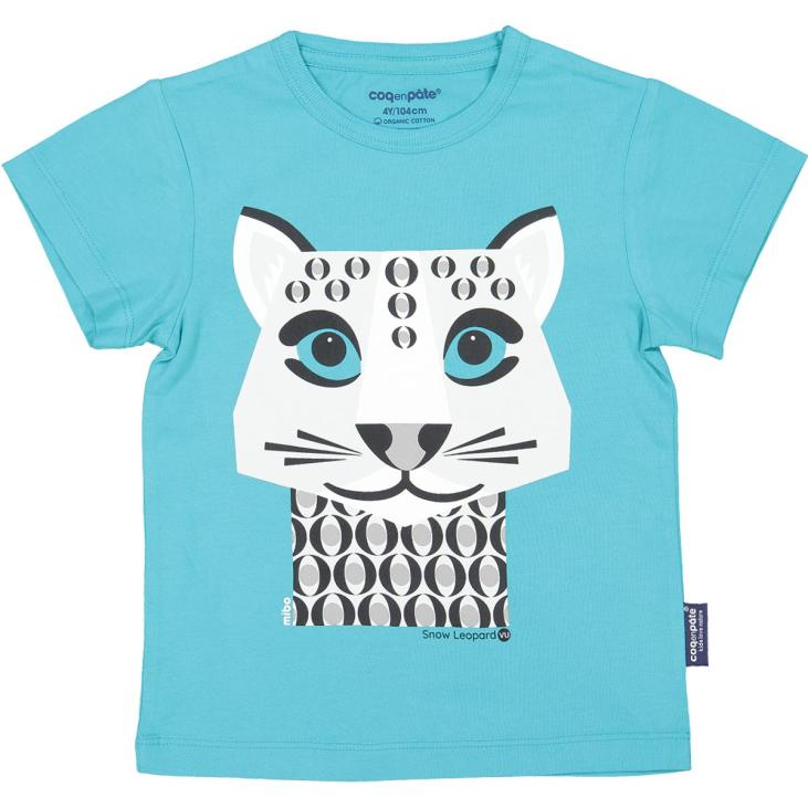 T-shirt manches courtes coq en pâte - bleu - lynx des neiges