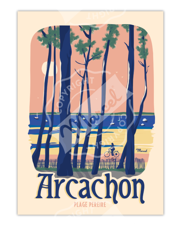Affiche  Arcachon Plage pereire