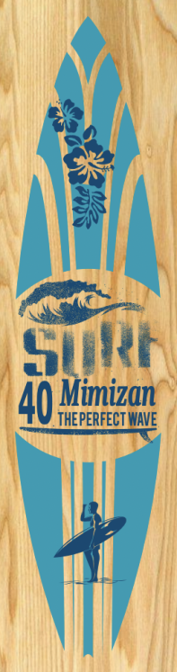 Surf de décoration en bois sur socle the perfect wave