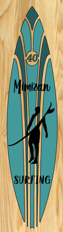 Surf de décoration murale en bois MIMIZAN SURFING