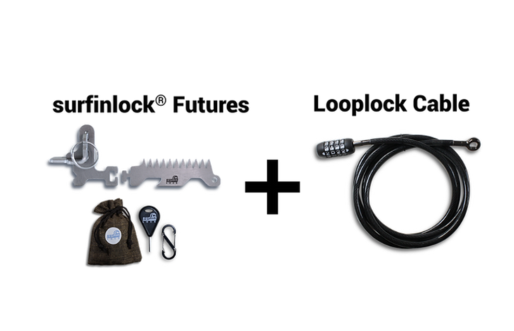surfinlock Futures + Looplock cable