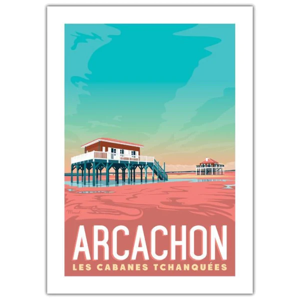 Affiche  Arcachon Cabanes Tchanquées
