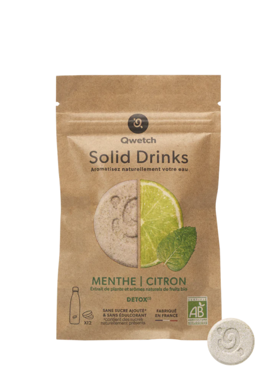 Menthe Citron Solid Drinks Detox Qwetch